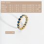 Blue Sparkly Heart Gold Vermeil Plated Stacking Ring, thumbnail 9 of 9