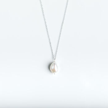 Baroque Pearl Necklace On A Silver Chain, 3 of 9