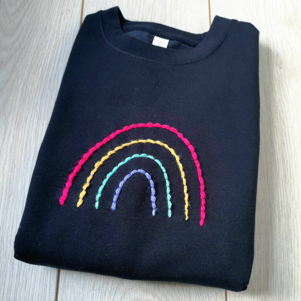 Deluxe Rainbow Embroidered Sweater, 1 of 5