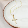 9ct Yellow Gold Cross Pendant Necklace, thumbnail 1 of 3