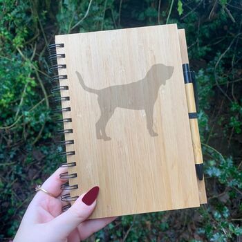 Personalised Bloodhound Dog Engraved Notebook, 3 of 4