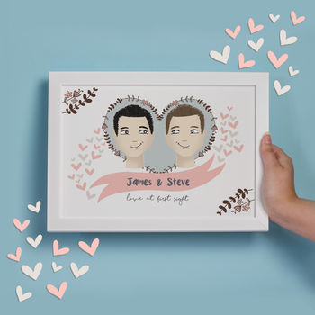 Personalised Same Sex Couple Print For Men, 3 of 4