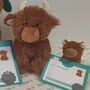 Birth Cerficate Highland Cow Soft Toy Set Gift Boxed, thumbnail 1 of 7