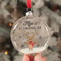 Personalised Rudolph Glass Baby's 1st Christmas Bauble, thumbnail 2 of 4