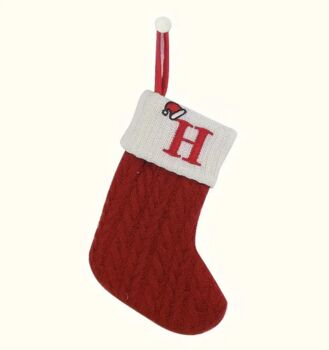 Mini Knitted Letter Christmas Stockings, 4 of 5