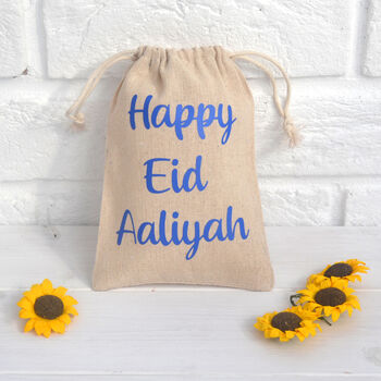 Personalised Eid Mubarak Canvas Gift Bags, 4 of 5