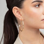 Shikaku 18 K Gold Plated Thin Large Hoop Earrings, thumbnail 2 of 6