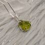 Raw Peridot Sterling Silver Pendant Necklace, thumbnail 3 of 12
