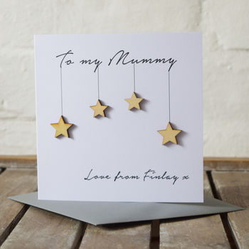 Personalised Wooden Stars Message Card, 3 of 3