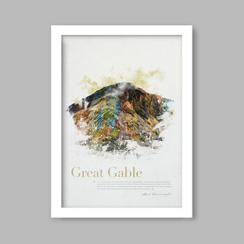 Great Gable In Wainwright's Words Lake District Poster, 3 of 3