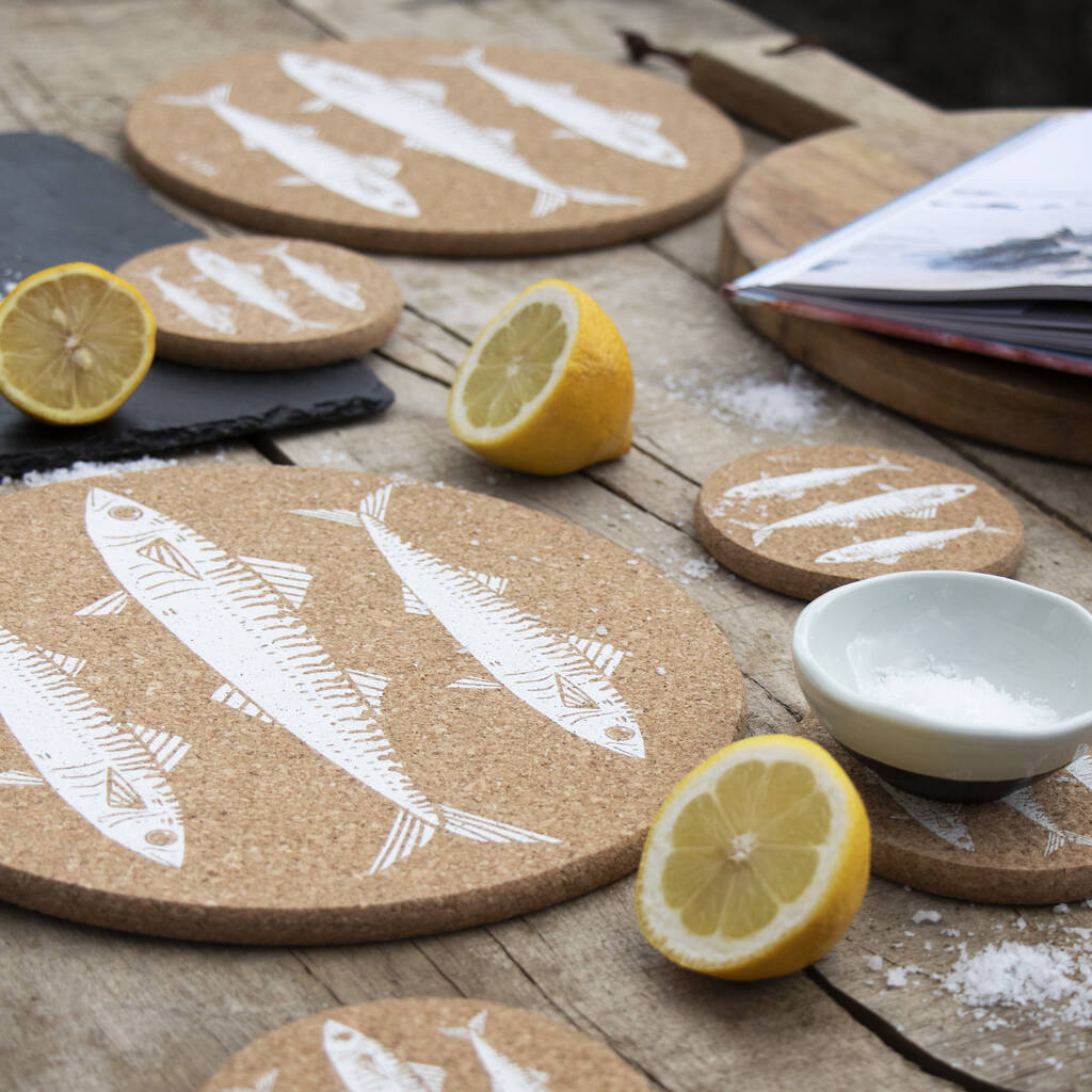 Cork Placemats And Coasters | Mackerel, 1 of 3
