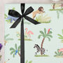 Three Sheets Of Children's Safari Green Wrapping Paper, thumbnail 1 of 2