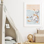 Tiger Sleeping Scandi Nursery Children's Art Print, thumbnail 3 of 7