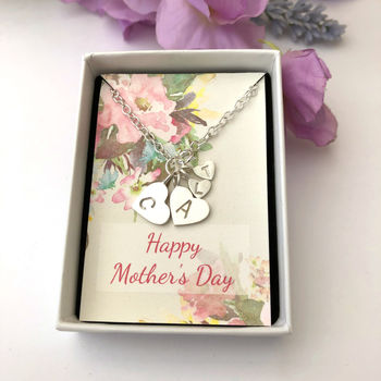 Mother And Child Sterling Silver Initial Necklace, 7 of 8