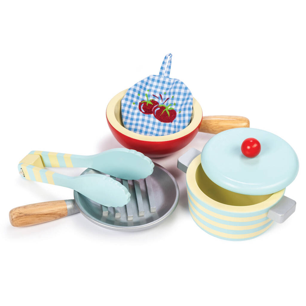 Wooden Pots And Pans Toy Set By Posh Totty Designs Interiors