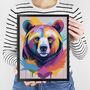 Painterly Wild Bear Portrait Illustration Art Print, thumbnail 2 of 4