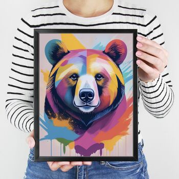 Painterly Wild Bear Portrait Illustration Art Print, 2 of 4