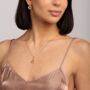 Byzantine Round Citrine 18k Rose Gold Plated Necklace, thumbnail 1 of 3
