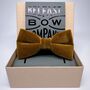 Velvet Bow Tie In Ochre, thumbnail 2 of 2