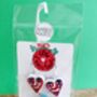 Novelty Face Painted Heart Picasso Earrings With Stand, thumbnail 5 of 7