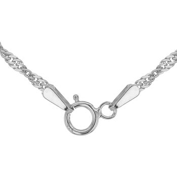 Sterling Silver Singapore Twisted Curb Chain Necklace, 5 of 9