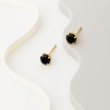 Black Swarovski Crystal Stud Earrings, 4 of 6