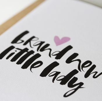 'Brand New Little Lady' New Baby Girl Card, 2 of 6