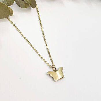 9ct Yellow Gold Butterfly Necklace, 2 of 12