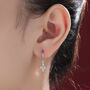 Tiny Opal Starburst Huggie Hoop Earrings, thumbnail 1 of 9