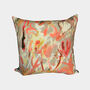 Abstract Floral Velvet Cushion, Vanilla, thumbnail 4 of 4