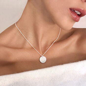 Hammered Disc Hidden Message Necklace, 8 of 11