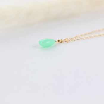 Gold Filled Chrysoprase Drop Necklace, 7 of 9