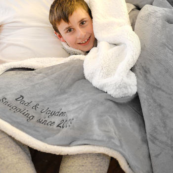 Personalised Grey And White Super Soft Blanket, 7 of 12