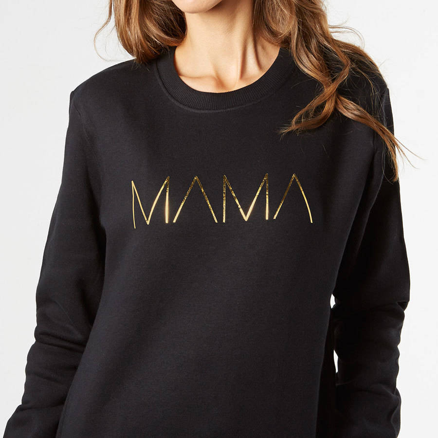 Mama Metallic Womens New Mum Mother Sweatshirt, 1 of 3