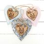 70th Birthday Fabric Heart With Oak Message, thumbnail 2 of 2