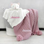 Personalised Kitten Comforter And Cable Blanket Pink, thumbnail 8 of 11