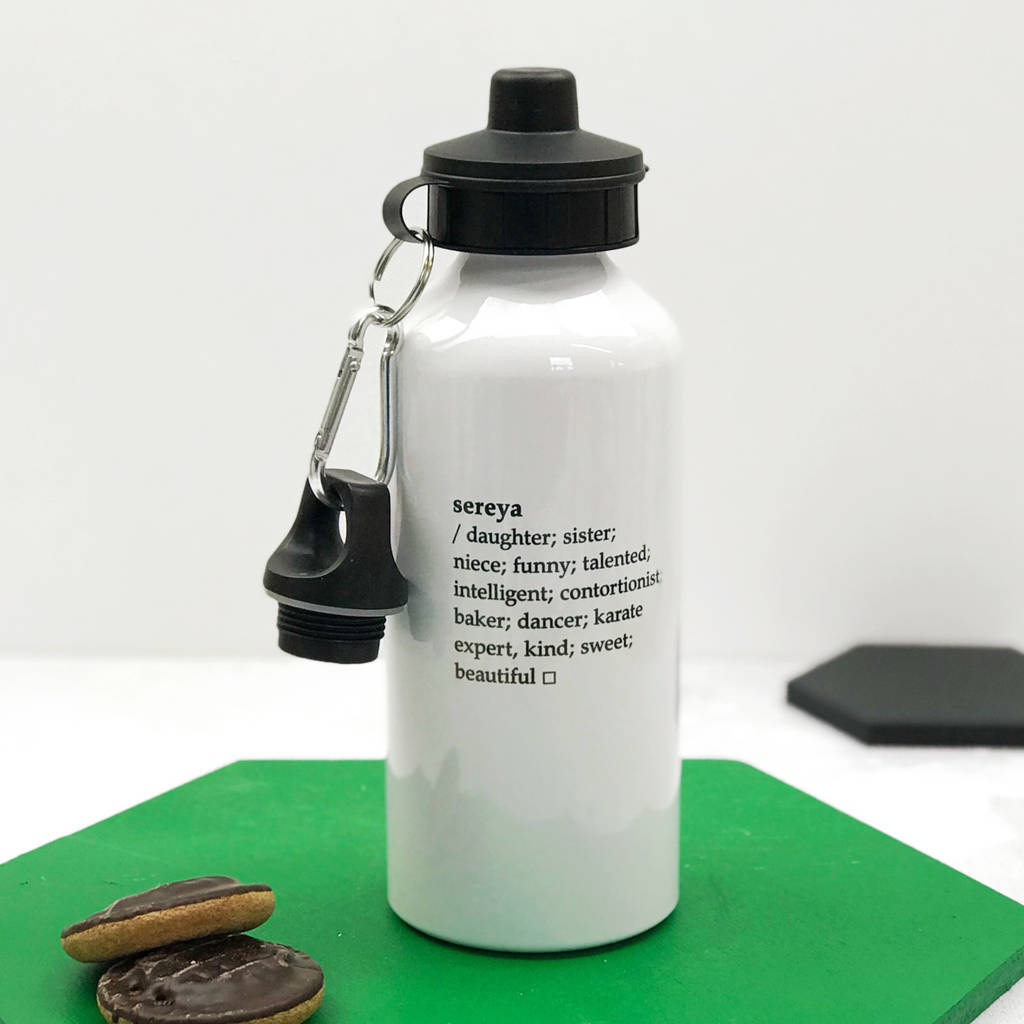 Personalised Dictionary Definition Water Bottle By XOXO