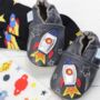 Dotty Fish Space Rocket Soft Leather Baby Shoes With Barefoot Soles, thumbnail 1 of 11