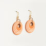 Orange And Cream Stripey Circular Earrings, thumbnail 4 of 6