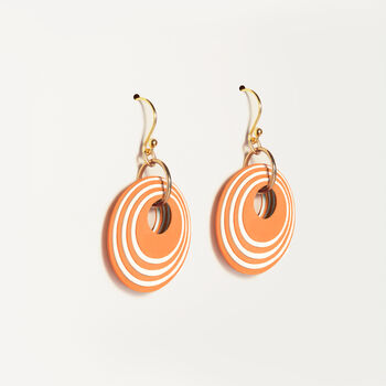 Orange And Cream Stripey Circular Earrings, 4 of 6