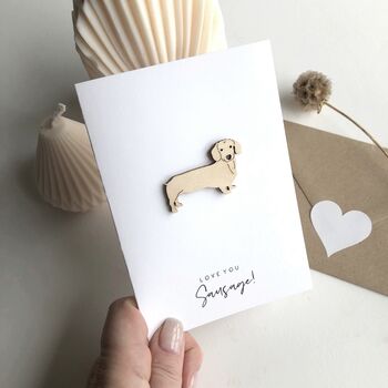 Love You Sausage Dog Personalised Card, 4 of 6