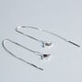 Sterling Silver Flower Petal Threader Earrings, thumbnail 3 of 6