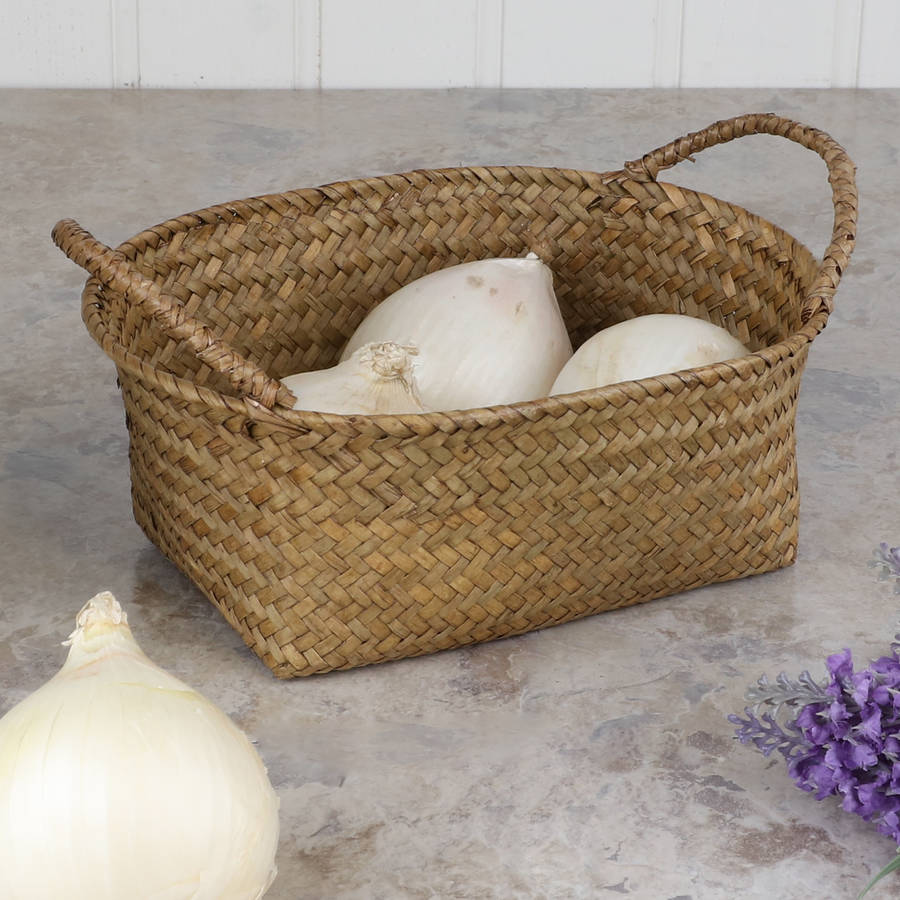 Set Of Four Oval Wheat Straw Baskets By Dibor