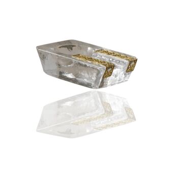 Handmade Frosted Glass Cigar Ashtray With Gold Pattern, 6 of 8