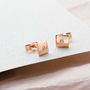 Diamond Geometric Stud Earrings, thumbnail 3 of 6