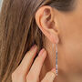 Hammered Silver Square Bar Drop Earrings, thumbnail 2 of 6
