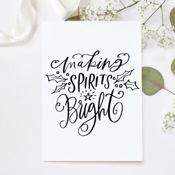 Making Spirits Bright Christmas Typography Foil Print, 3 of 4