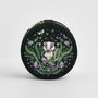 Badger Embroidered Green Circle Jewellery Box, thumbnail 1 of 6