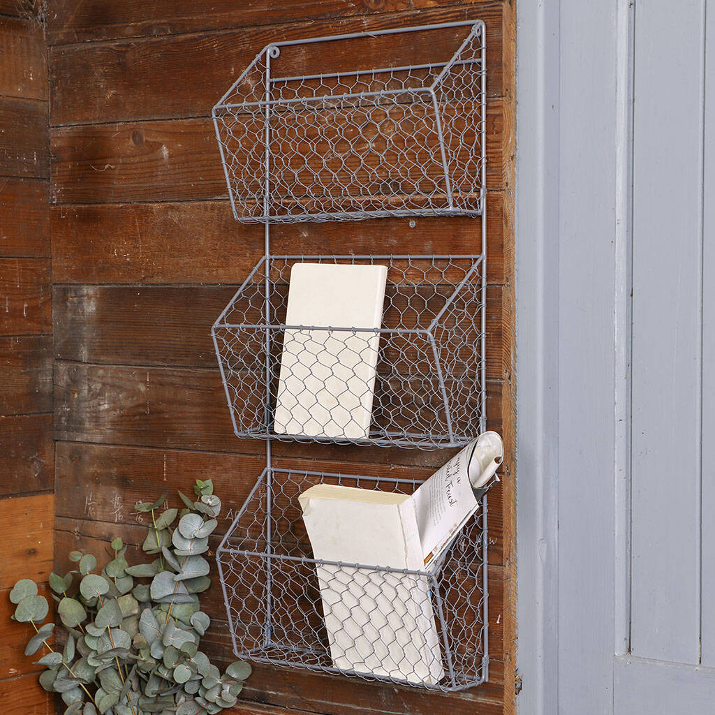 Charcoal Grey Three Section Garden Baskets, 1 of 2
