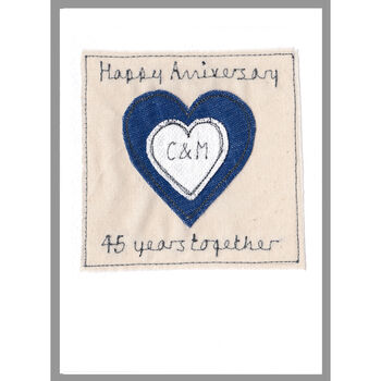 Personalised Sapphire Wedding Anniversary Card, 7 of 12